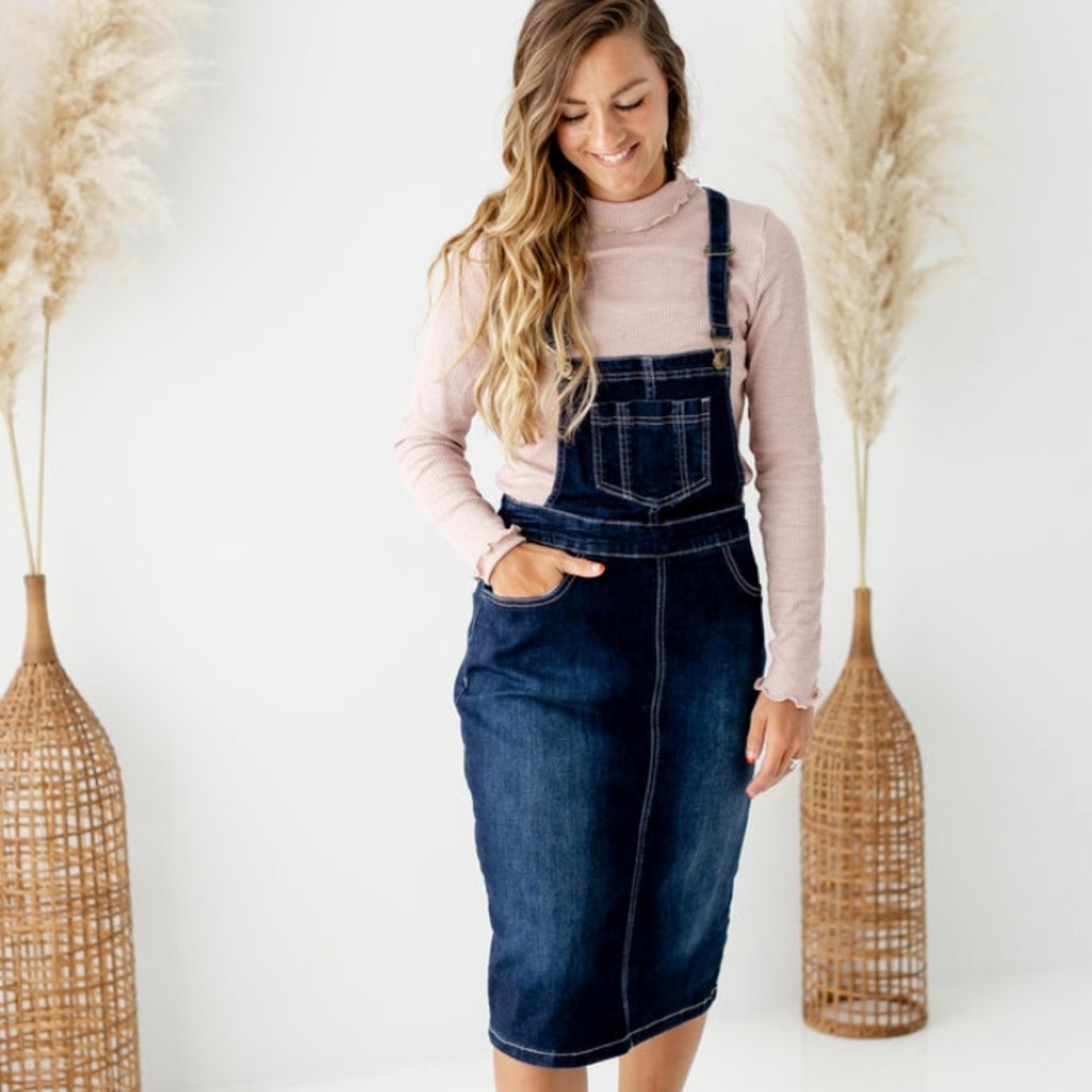 Denim Overall Bib dress from The Main Street Exchange
